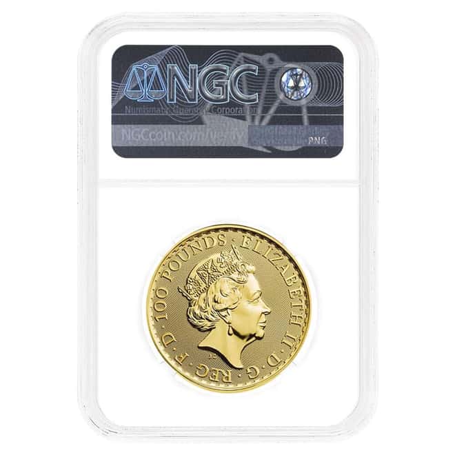 2023 Great Britain 1 oz Gold Britannia Queen Elizabeth II Coin NGC MS 70 FDOI