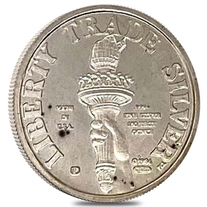 1986 1/10 oz Engelhard MTB Liberty Trade Silver Round .999+ Fine