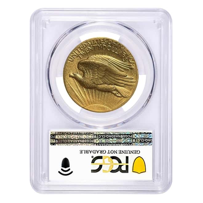 1907 $20 Gold Saint Gaudens Double Eagle High Relief Flat Edge Coin PCGS AU Detail