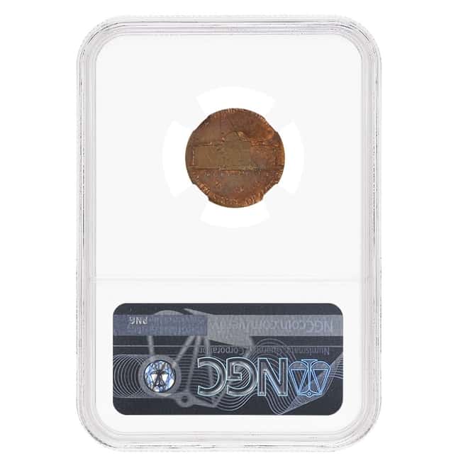 1979 Jefferson Nickel Double Denomination NGC MS 62 BN Mint Error (Struck on 1 Cent Planchet)