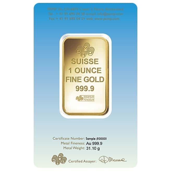 1 oz PAMP Suisse Gold Bar - Ka ´Bah, Mecca (in Assay) .9999 Fine