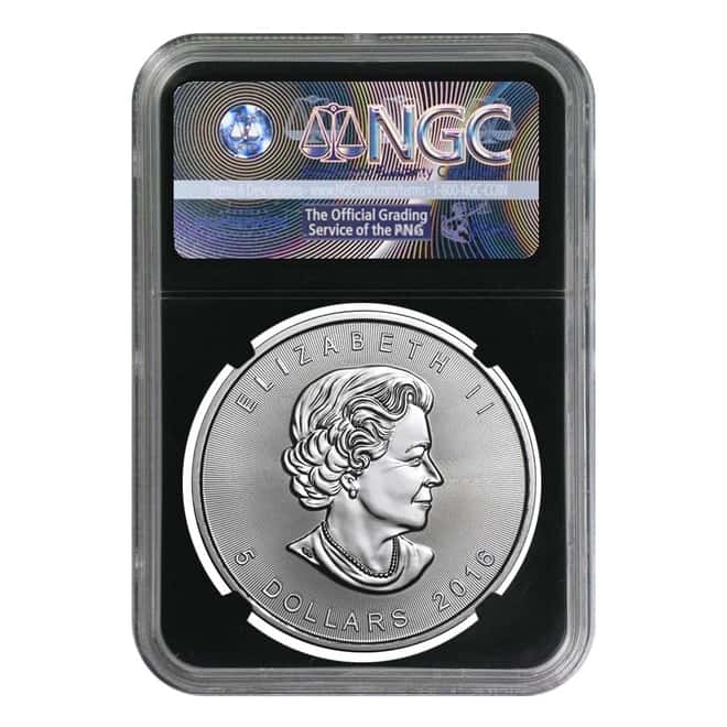 2016 1 oz Canadian Maple Leaf Silver NGC MS 70 Early Releases Retro Holder