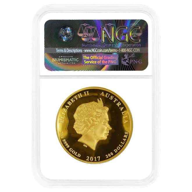 2017 2 oz Dragon & Phoenix High Relief Proof Gold Coin Perth Mint NGC PF 70 FD