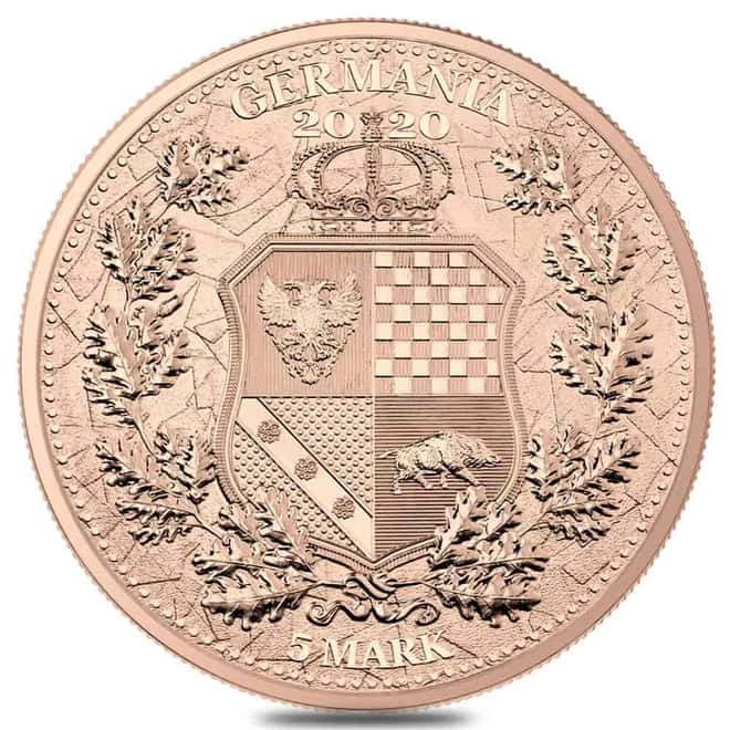 2020 1 oz Italia & Germania The Allegories Flags Gilded Silver Coin