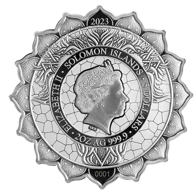 2023 SI 2 oz Lion of the 5th Chakra Colorized Silver Coin