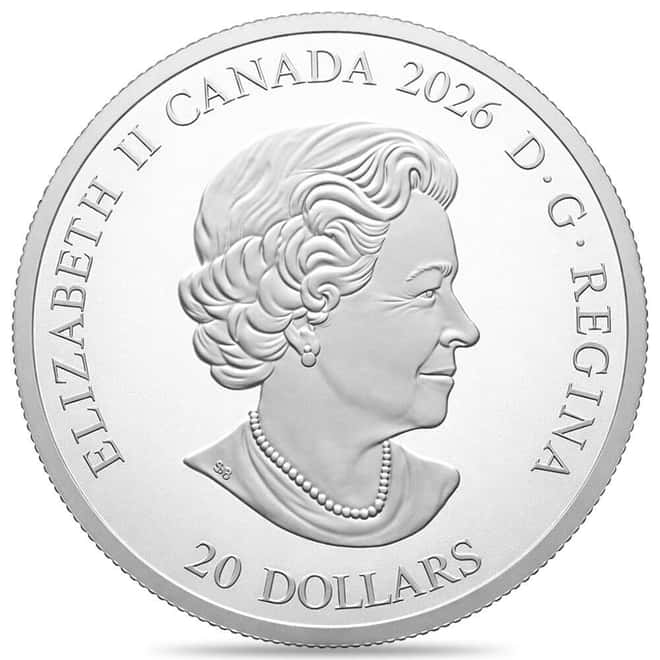 2026 Canada 1 oz Crown Jewels Queen Elizabeth II 100th Ann Silver Coin .9999 Fine