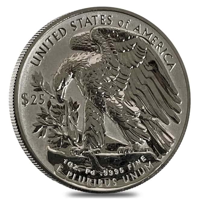 2019-W 1 oz Reverse Proof Palladium American Eagle $25 Coin (Scruffy, w/Box & COA)