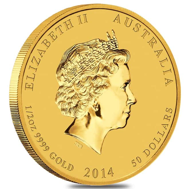 2014 1/2 oz Australian Gold Lunar Year of the Horse Coin Series 2 (In Capsule)