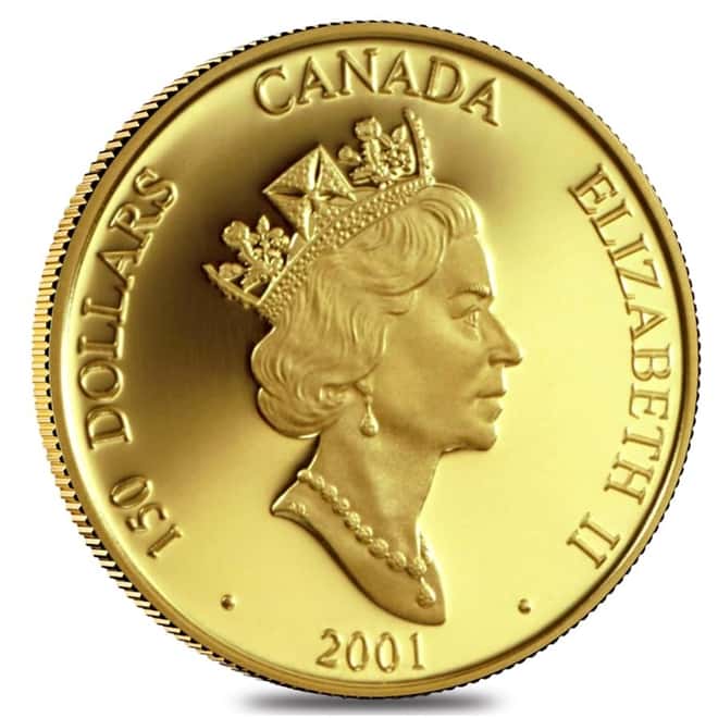 2001 Canada 1/3 oz Lunar Snake Hologram Gold Coin