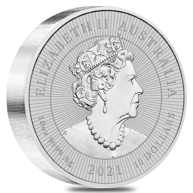 2021 10 oz Silver Australian Piedfort Platypus Perth Mint .9999 Fine BU Next Generation Series