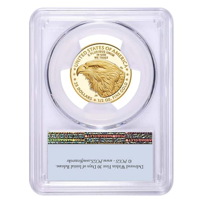 2021-W 1/2 oz $25 Proof Gold American Eagle Type 2 PCGS PF 70 FS DCAM