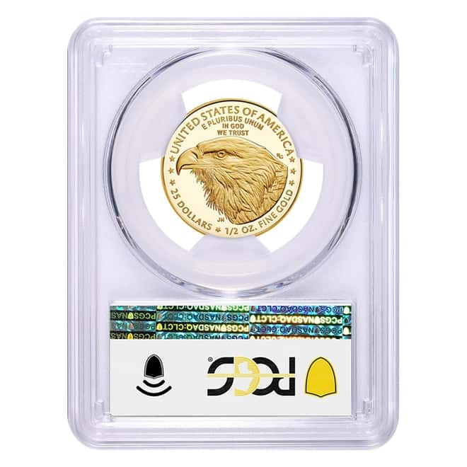 2021-W 1/2 oz $25 Proof Gold American Eagle Type 2 PCGS PF 70 FDOI DCAM