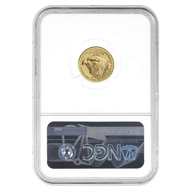 2021 1/10 oz Gold American Eagle Type 2 NGC MS 70 Early Releases