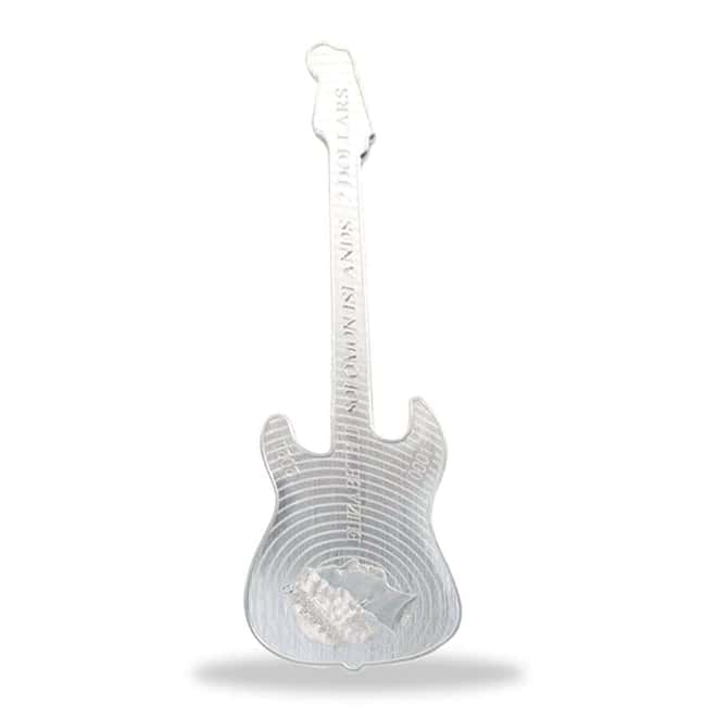 2021 1 oz Silver Fender 75th Anniv Telecaster Guitar Shaped Coin Solomon Islands .9999 Fine (w/Box)