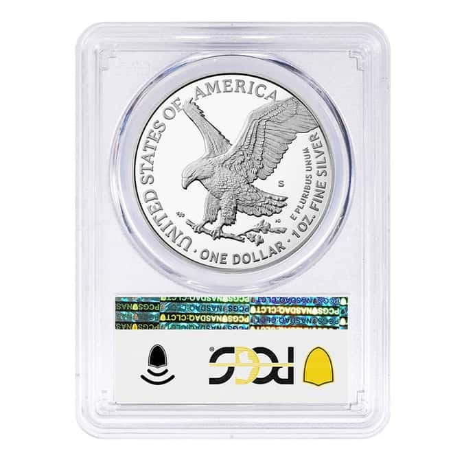 2021-S 1 oz Proof Silver American Eagle Type 2 PCGS PF 70 FDOI