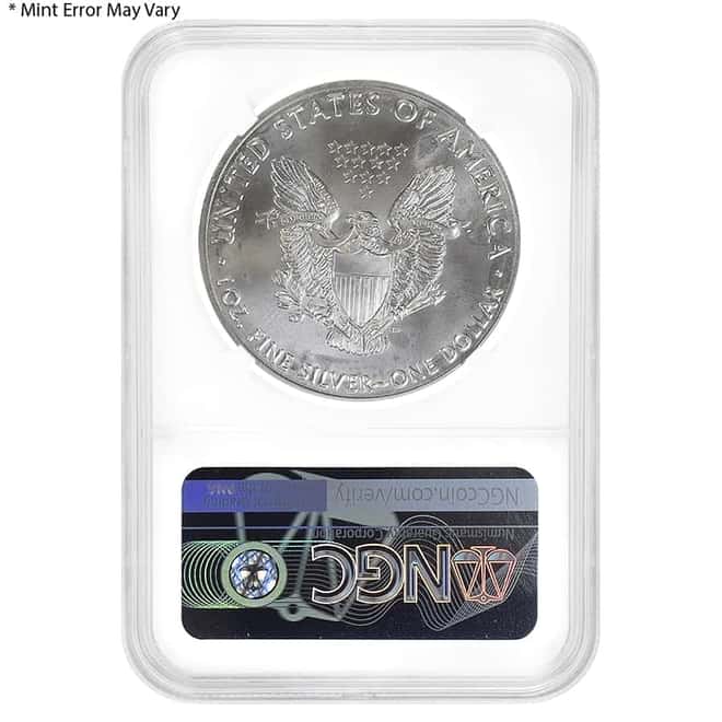 2021 (P) 1 oz Silver American Eagle NGC MS 69 ER Mint Error (Weakly Struck) Emergency Production