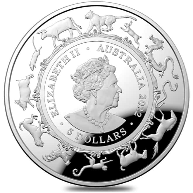 2022 1 oz Proof Silver Lunar Year of the Tiger Domed Coin Royal Australian Mint (w/Box & COA)