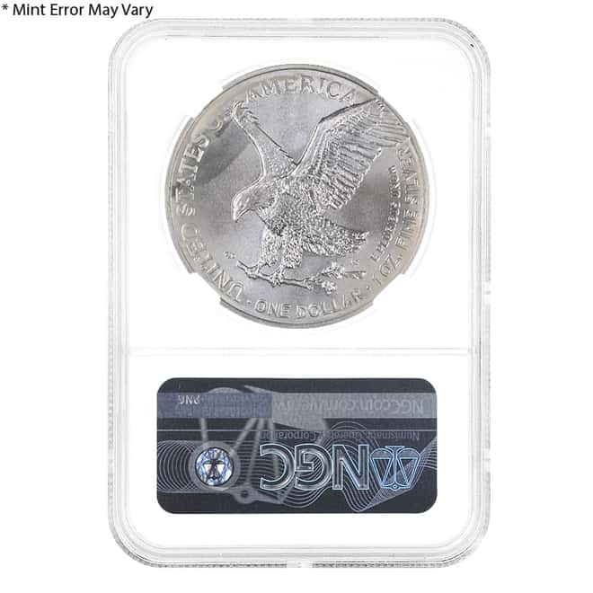 2021 1 oz Silver American Eagle Type 2 NGC MS 69 ER Eagle Label Mint Error (Weakly Struck)