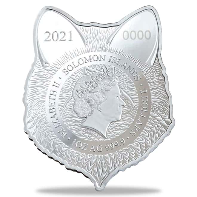2021 Solomon Islands 1 oz Electric Fox - Spirit Animals Colorized Silver Coin .9999 Fine (w/Box & COA)