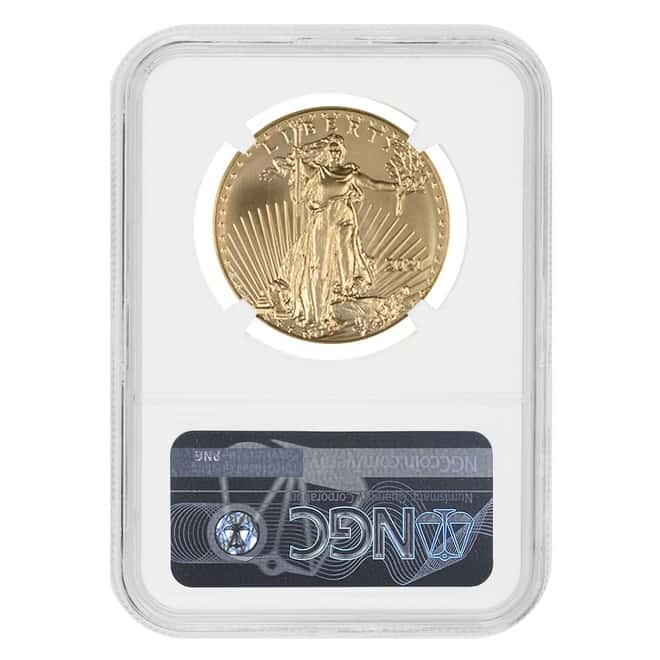 2021 1 oz Gold American Eagle Type 2 NGC MS 69 ER Mint Error (Rev Struck Thru)
