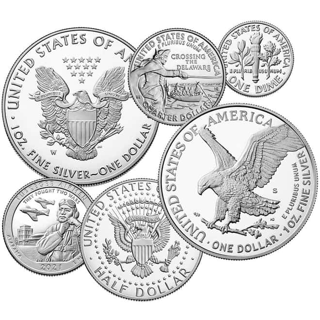 2021 W/S 2.876 oz US Mint Limited Edition Proof Silver 6-Coin Set .999 Fine (w/Box & COA)