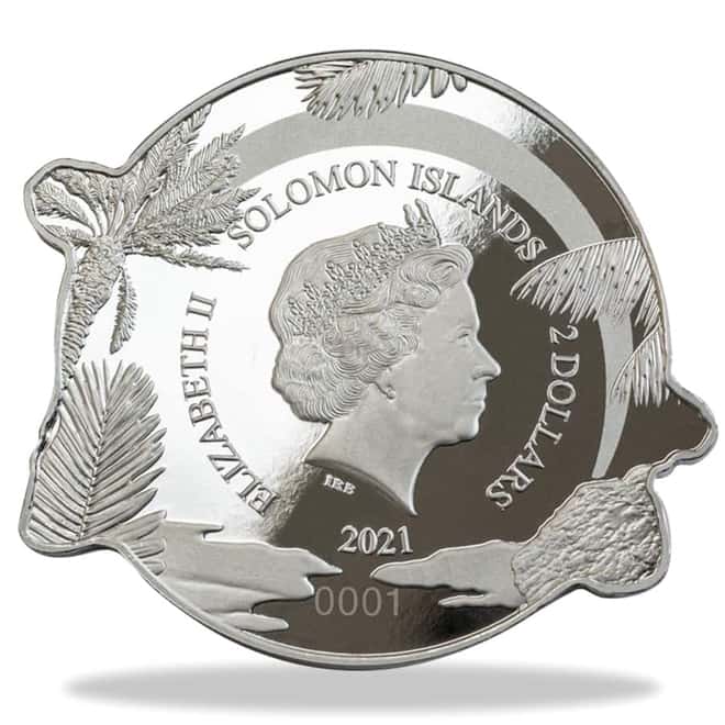 2021 1 oz Colorized Silver Galapagos Tortoise Solomon Islands $2 Coin .9999 Fine (w/Box & COA)