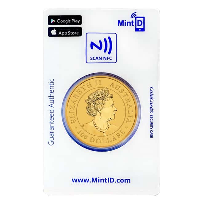 2022 1 oz Australian Gold Kangaroo Perth Mint Coin .9999 Fine BU (In MintID NFC Scan Authentication Card)