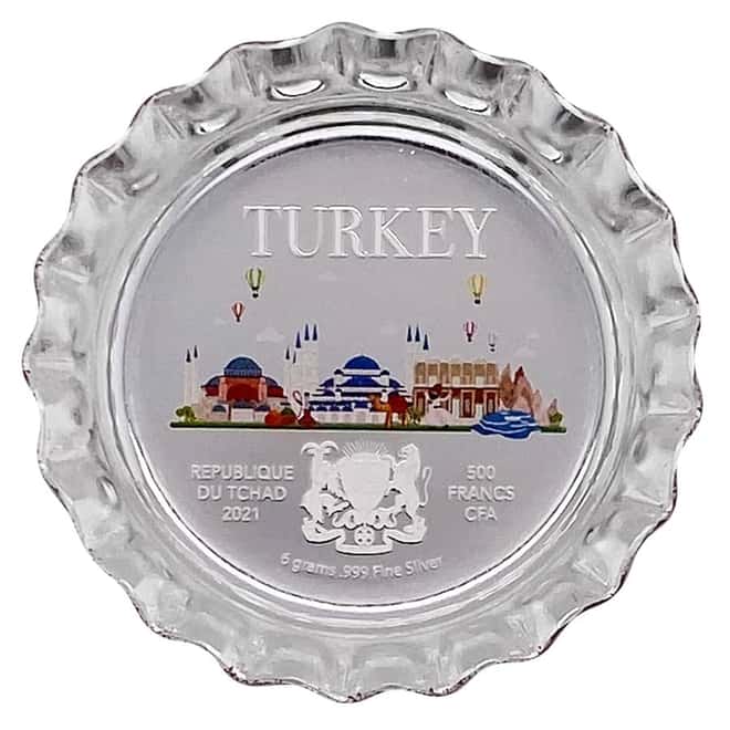2021 Chad 6 gram World Landmarks - Turkey Bottle Cap Proof Silver Coin .999 Fine (w/Box)