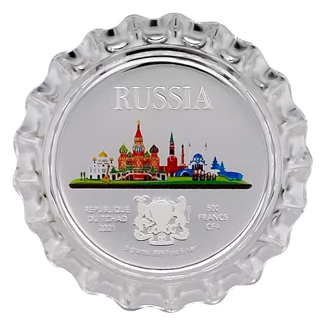 2021 Chad 6 gram World Landmarks - Russia Bottle Cap Proof Silver Coin .999 Fine (w/Box)