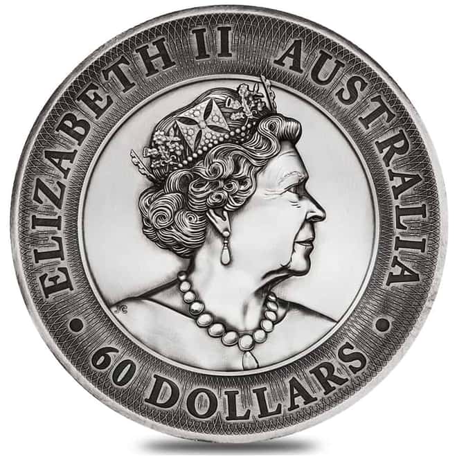 2022 2 Kilo Silver Dragon and Tiger Antiqued High Relief Coin Australian Perth Mint (w/Box & COA)
