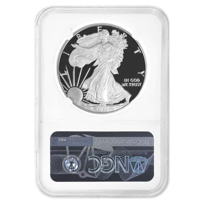 2021-W 1 oz Proof Silver American Eagle NGC PF 69 Mint Error (Rev Struck Thru)