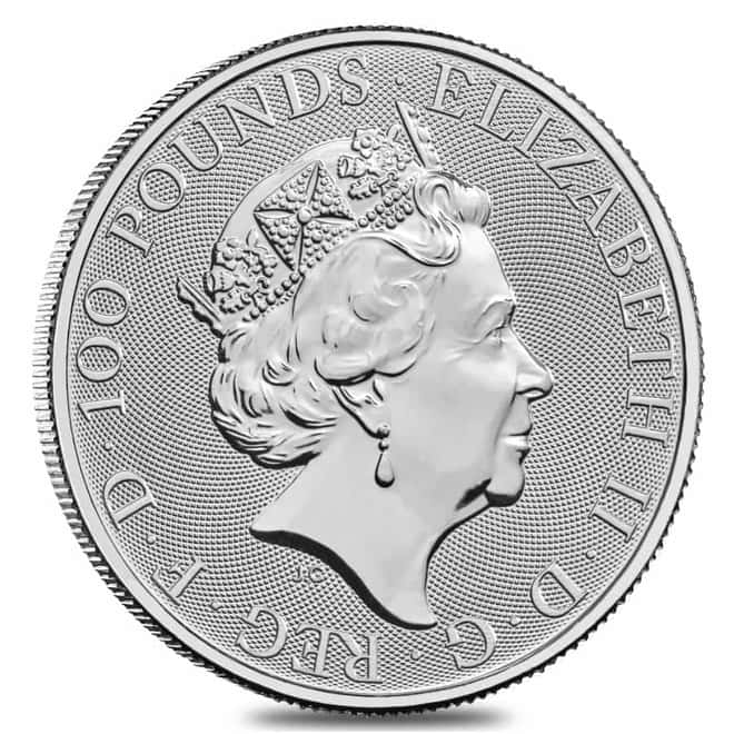 2022 Great Britain 1 oz Platinum The Tudor Beasts Lion of England Coin .9995 Fine BU