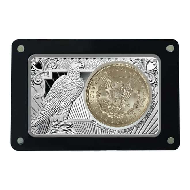 2021 2 oz Silver Bar and 1921 Morgan Silver Dollar Set - 100th Anniversary (w/Box & COA)