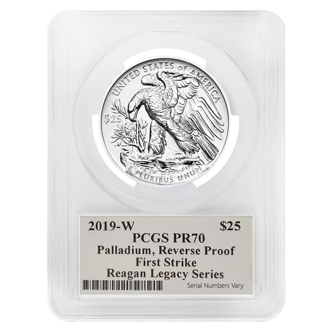 2019-W 1 oz Reverse Proof Palladium American Eagle PCGS PF 70 FS (M. Reagan Signature)