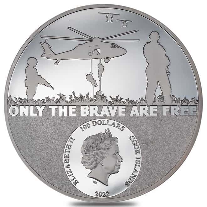 2022 1 Kilo Proof Silver Real Heroes - Special Forces Cook Islands Coin .999 Fine (w/Box & COA)