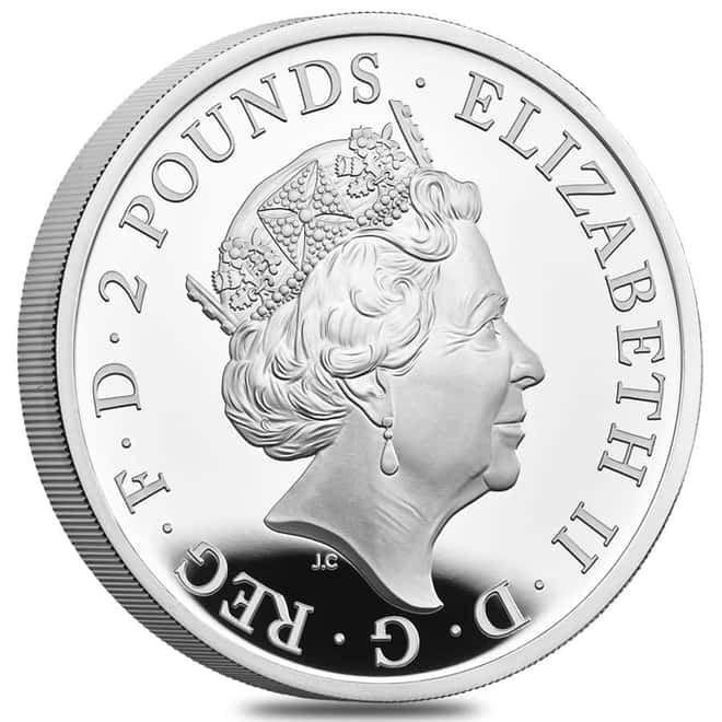 2021 Great Britain 1 oz Proof Silver Queen's Beasts Griffin of Edward Coin .999 Fine (w/Box & COA)
