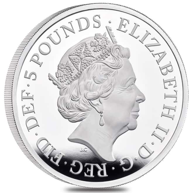 2021 Great Britain 2 oz Proof Silver Queen's Beasts Completer Coin .999 Fine (w/Box & COA)