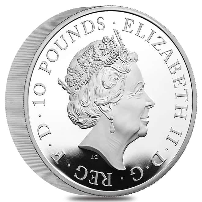 2023 Great Britain 10 oz Proof Silver The Tudor Beasts Yale of Beaufort Coin .999 Fine (w/Box & COA)