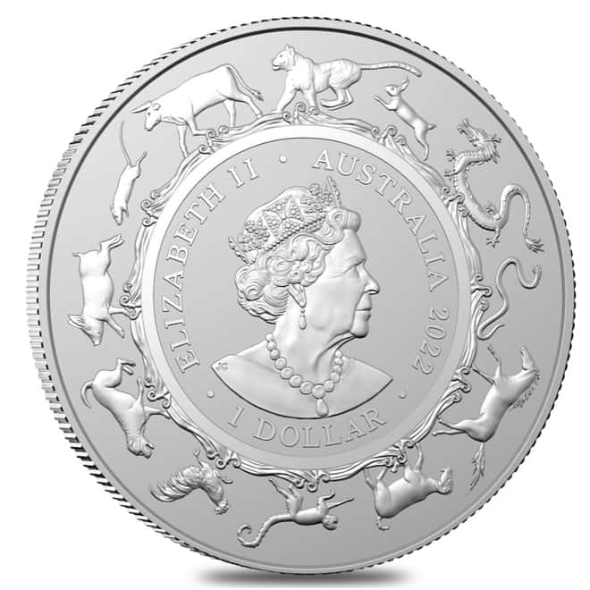 2022 1 oz Silver Lunar Year of the Tiger Coin .999 Fine BU - Royal Australian Mint