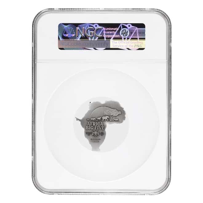 2022 Chad 1 oz Silver Big Five Africa Shaped Coin Serial #1 NGC MS 70 ER High Relief