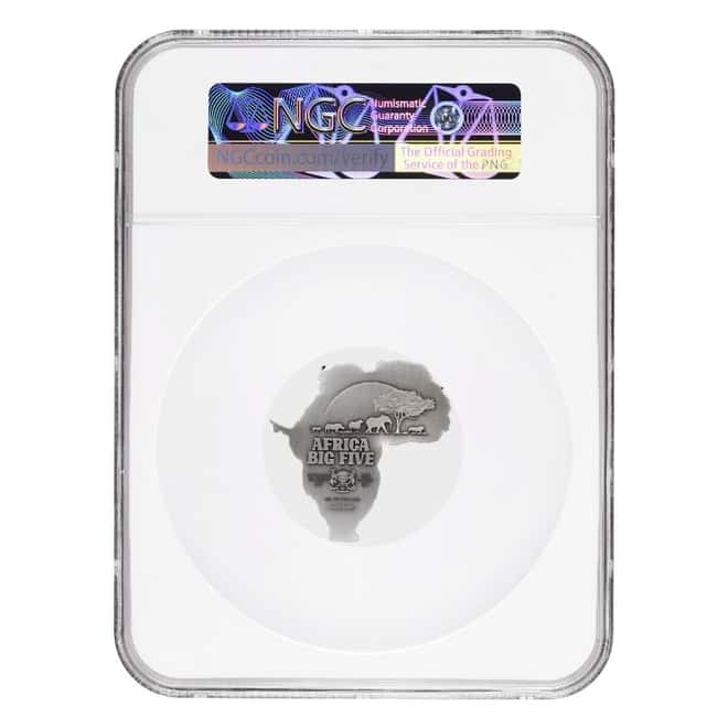 2022 Chad 1 oz Silver Big Five Africa Shaped Coin Serial #2 NGC MS 70 ER High Relief