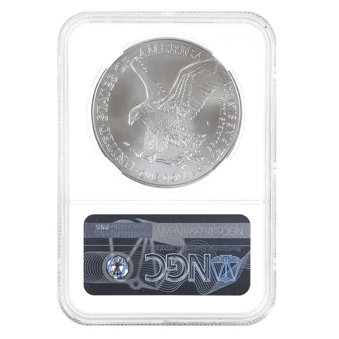 2021 1 oz Silver American Eagle Type 2 NGC MS 69 Mint Error (Rev Struck Thru)