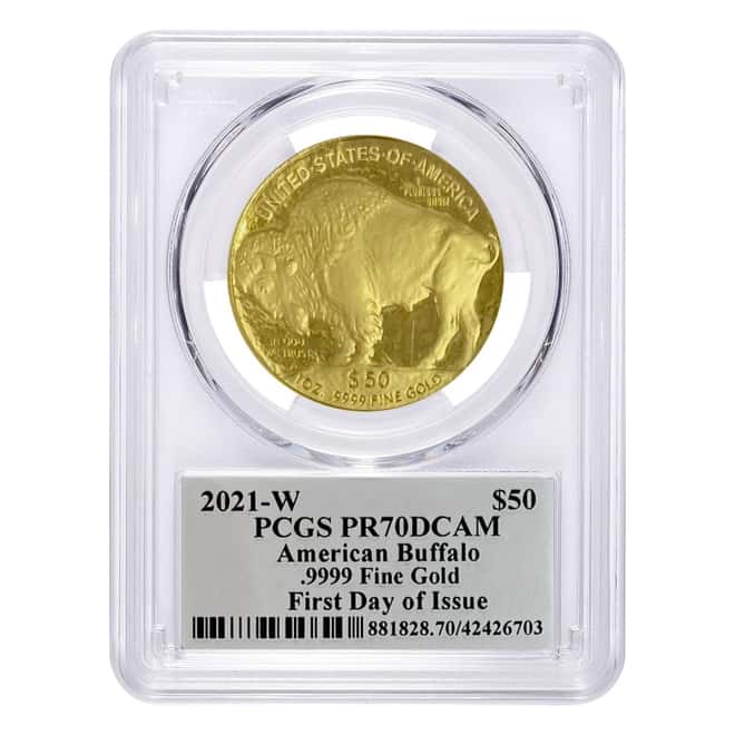 2021-W 1 oz $50 Proof Gold American Buffalo PCGS PF 70 FDOI (Thomas S. Cleveland Sign)