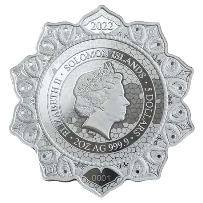 2022 Solomon Islands 2 oz Ram of the 3rd Chakra Colorized Silver Coin .9999 Fine (w/Box & COA)