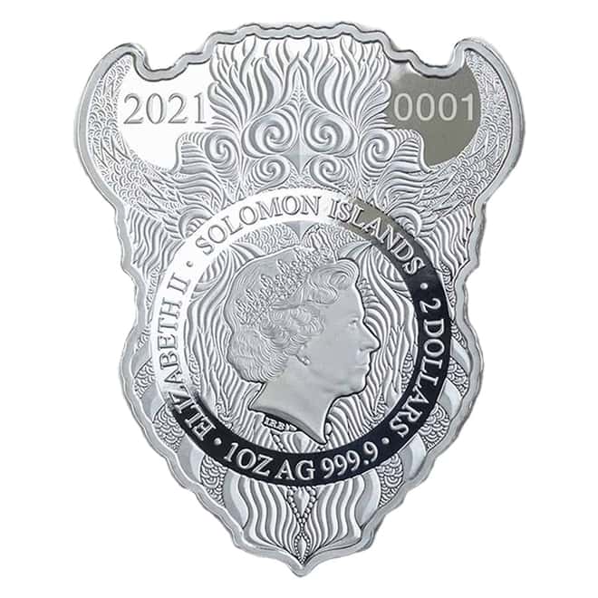 2021 Solomon Islands 1 oz Bison - Spirit Animals Colorized Silver Coin .9999 Fine (w/Box & COA)