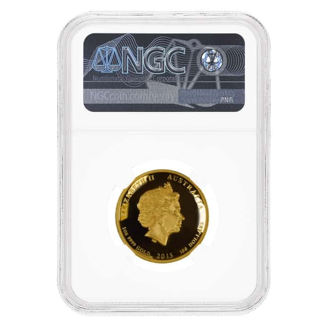 2015 1 oz Gold Lunar Year of the Goat High Relief Coin NGC PF 69 UCAM Australia Perth Mint