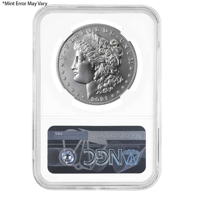 2021-D Morgan Silver Dollar Centennial NGC MS 69 ER Mint Error (Reeding Fragment)
