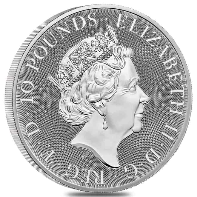 2023 Great Britain 10 oz Silver The Tudor Beasts Yale of Beaufort Coin .9999 Fine BU 