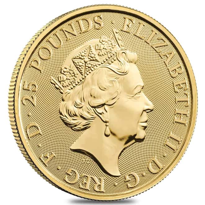 2023 Great Britain 1/4 oz Gold The Tudor Beasts Yale of Beaufort Coin .9999 Fine BU