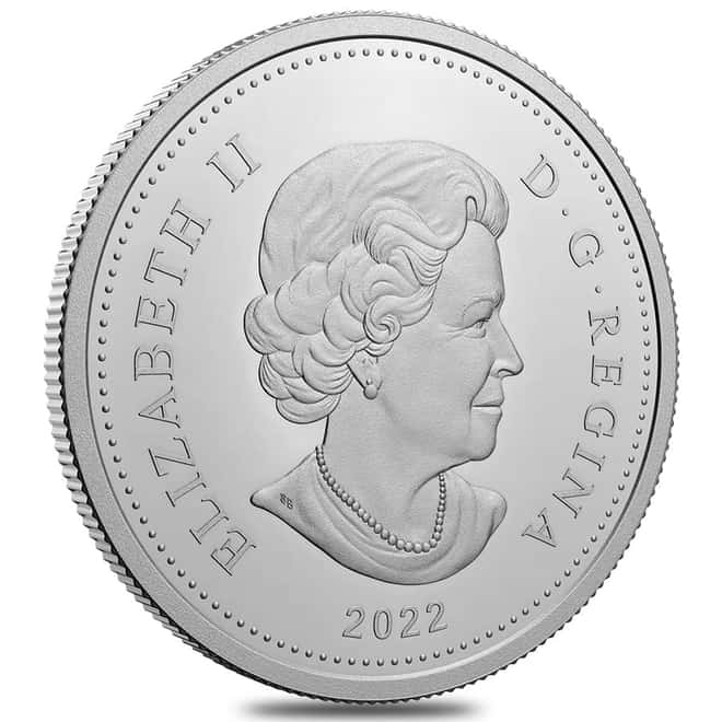 2022 Canada 23.17 gram Platinum Jubilee of Queen Elizabeth II Proof Silver Dollar .9999 Fine (w/Box & COA)